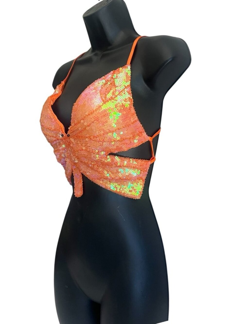vtg y2k 90's Rue21 sequin butterfly top mermaid fairycore one sz - Picture 4 of 11